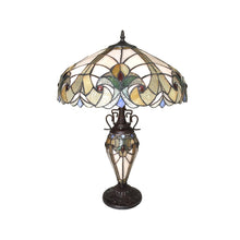 Liaison Table Lamp Tiffany Victorian style 3 Light Double Lit 18" Shade Bedside Nightstand Reading Desk Table Light by Chloe