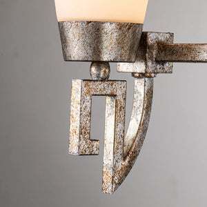 Lemuria 3 Light Bath Bar in Silver Leaf Wall Sconce Wall Lamp Home Decor by Lucas McKearn