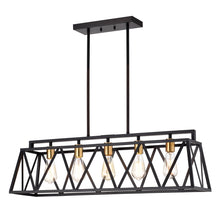 Ironclad Island Pendant Chandelier Country Farmhouse 5-Light 35" Wide Ceiling Light by Chloe
