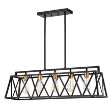 Ironclad Island Pendant Chandelier Country Farmhouse 5-Light 35" Wide Ceiling Light by Chloe