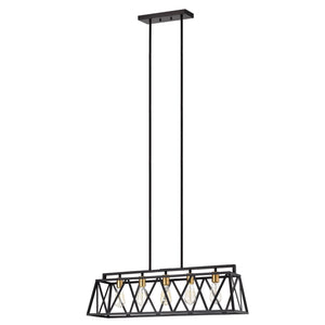 Ironclad Island Pendant Chandelier Country Farmhouse 5-Light 35" Wide Ceiling Light by Chloe
