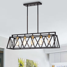 Ironclad Island Pendant Chandelier Country Farmhouse 5-Light 35" Wide Ceiling Light by Chloe