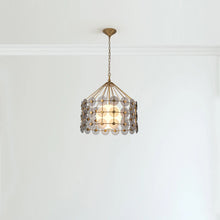 Meridian 3 Light Pendant Chandelier in Gold Smokey Glass Ceiling Light by Lucas McKearn