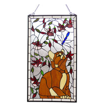 Miaou Tiffany Victorian-Style Stained Glass Vertical Decorative Hanging Window Panel 18x31 Home Decor by Chloe