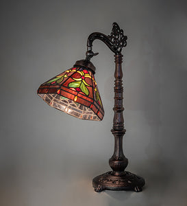 20" High Middleton Bridge Arm Tiffany Table Lamp Bedside Nightstand Reading Desk Table Light by Meyda
