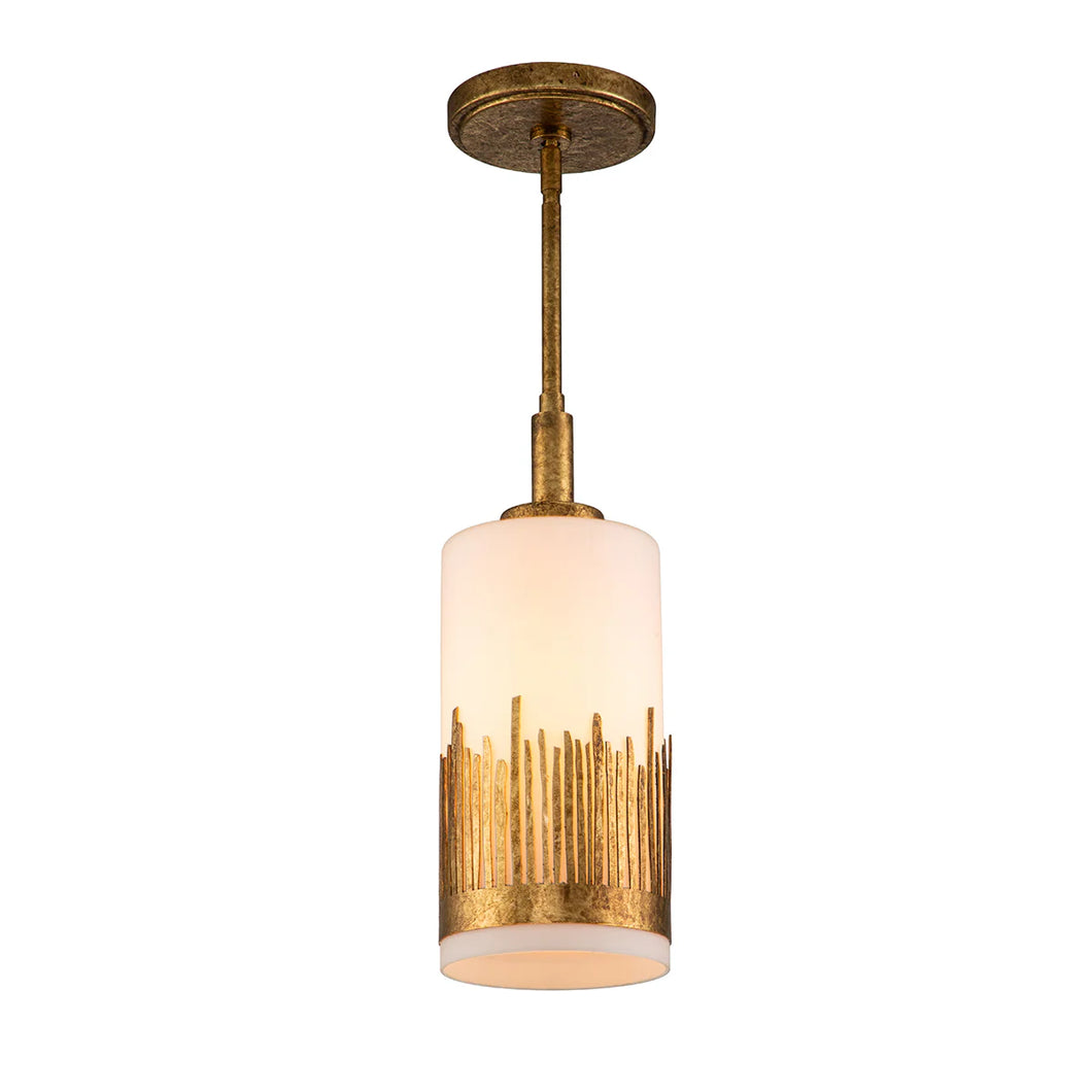 Sawgrass Mini Pendant in Gold Leaf Ceiling Light by Lucas McKearn