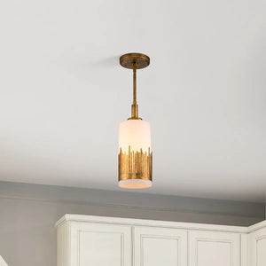 Sawgrass Mini Pendant in Gold Leaf Ceiling Light by Lucas McKearn