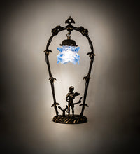 19" High Blue Cherub With Violin Mini Table Lamp Bedside Nightstand Reading Desk Table Light by Meyda