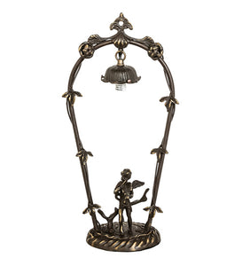 19" High Blue Cherub With Violin Mini Table Lamp Bedside Nightstand Reading Desk Table Light by Meyda