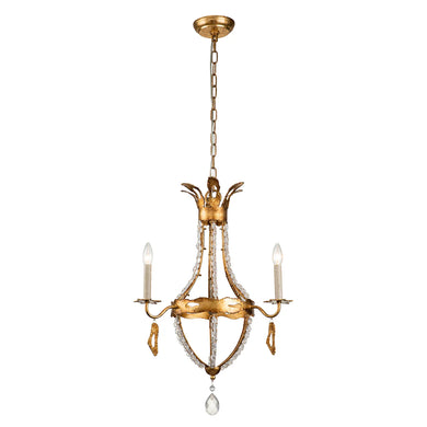Monteleone 3 Light Chandelier Antique Gold Finsih Ceiling Light by Lucas McKearn