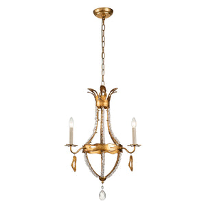 Monteleone 3 Light Chandelier Antique Gold Finsih Ceiling Light by Lucas McKearn