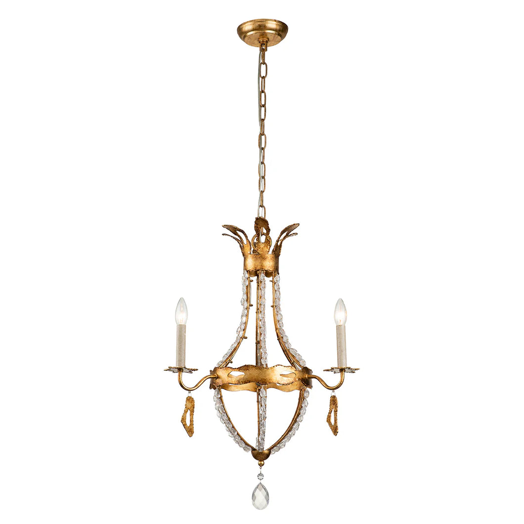 Monteleone 3 Light Chandelier Antique Gold Finsih Ceiling Light by Lucas McKearn