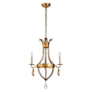 Monteleone 3 Light Chandelier Antique Gold Finsih Ceiling Light by Lucas McKearn