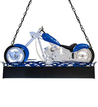 Custom 38" Long Blue Motorcycle Oblong Pendant Ceiling Light by Meyda
