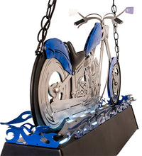 Custom 38" Long Blue Motorcycle Oblong Pendant Ceiling Light by Meyda