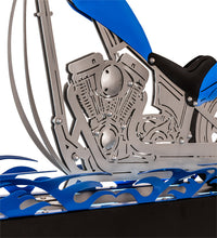 Custom 38" Long Blue Motorcycle Oblong Pendant Ceiling Light by Meyda