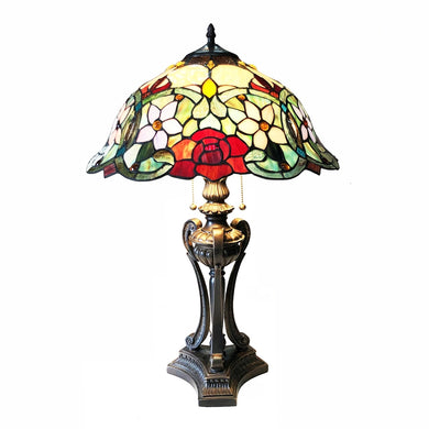 Piper Table Light Tiffany Victorian Floral Stained Glass 26