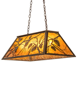 Custom 33" Long Whispering Pines Oblong Pendant Ceiling Light by Meyda