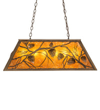 Custom 33" Long Whispering Pines Oblong Pendant Ceiling Light by Meyda