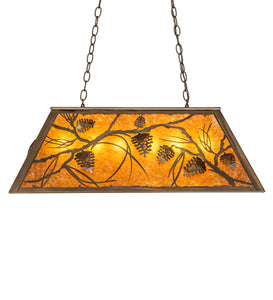 Custom 33" Long Whispering Pines Oblong Pendant Ceiling Light by Meyda
