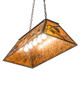 Custom 33" Long Whispering Pines Oblong Pendant Ceiling Light by Meyda