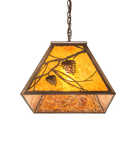 Custom 33" Long Whispering Pines Oblong Pendant Ceiling Light by Meyda