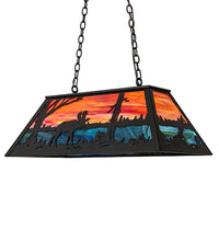 Custom 33" Long Moose at Lake Oblong Pendant Ceiling Light by Meyda