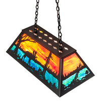 Custom 33" Long Moose at Lake Oblong Pendant Ceiling Light by Meyda