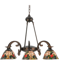32"W Tiffany Rosebush 6 LT Chandelier Ceiling Light by Meyda