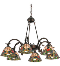 32"W Tiffany Rosebush 6 LT Chandelier Ceiling Light by Meyda