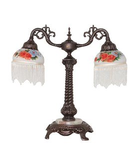 20" High Roussillon 2 Light Table Lamp Bedside Nightstand Reading Desk Table Light by Meyda