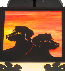 Custom 16"W Personalized DiCastro's Flushmount Pendant Playful Dogs Ceiling Light by Meyda