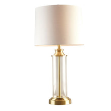 Clarity Glass Cylinder Gold Table Lamp, Set of 2, Bedside Nightstand Reading Desk Table Light by Olliix-510 Design