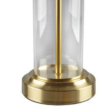 Clarity Glass Cylinder Gold Table Lamp, Set of 2, Bedside Nightstand Reading Desk Table Light by Olliix-510 Design