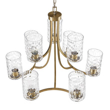 Opulentia 9-light Round Tiered Chandelier with Textured Glass Shades Ceiling Light by Olliix-Hampton Hill