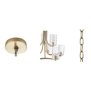 Opulentia 9-light Round Tiered Chandelier with Textured Glass Shades Ceiling Light by Olliix-Hampton Hill