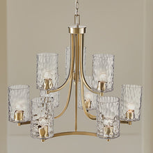 Opulentia 9-light Round Tiered Chandelier with Textured Glass Shades Ceiling Light by Olliix-Hampton Hill