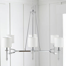 Elegenza 6-light Chandelier Silver with Fabric Drum Shades by Olliix-Hampton Hill