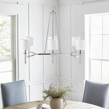 Elegenza 6-light Chandelier Silver with Fabric Drum Shades by Olliix-Hampton Hill