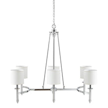 Elegenza 6-light Chandelier Silver with Fabric Drum Shades by Olliix-Hampton Hill