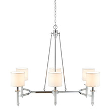 Elegenza 6-light Chandelier Silver with Fabric Drum Shades by Olliix-Hampton Hill