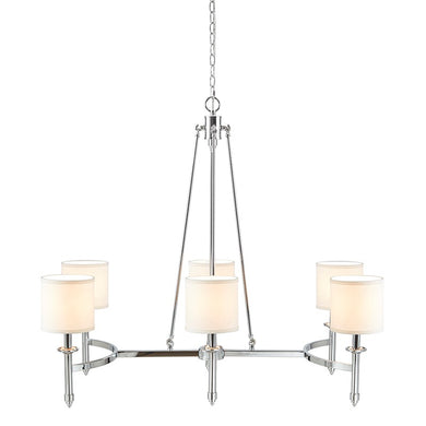 Elegenza 6-light Chandelier Silver with Fabric Drum Shades by Olliix-Hampton Hill