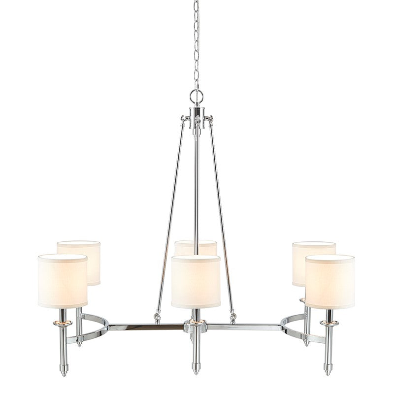 Elegenza 6-light Chandelier Silver with Fabric Drum Shades by Olliix-Hampton Hill