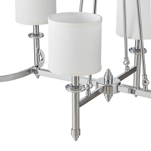 Elegenza 6-light Chandelier Silver with Fabric Drum Shades by Olliix-Hampton Hill