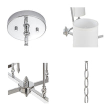 Elegenza 6-light Chandelier Silver with Fabric Drum Shades by Olliix-Hampton Hill