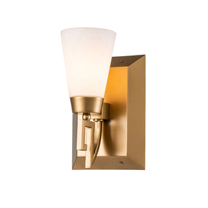 Lemuria 1 Light Bath Bar in Laquered Gold Wall Sconce Wall Lamp Home Decor by Lucas McKearn