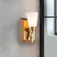 Lemuria 1 Light Bath Bar in Laquered Gold Wall Sconce Wall Lamp Home Decor by Lucas McKearn