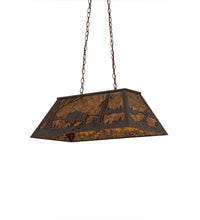 Custom 33"L Buffalo at Lake Oblong Pendant Ceiling Light by Meyda