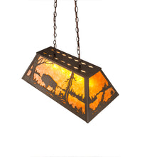Custom 33"L Buffalo at Lake Oblong Pendant Ceiling Light by Meyda