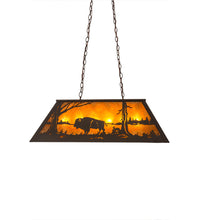 Custom 33"L Buffalo at Lake Oblong Pendant Ceiling Light by Meyda
